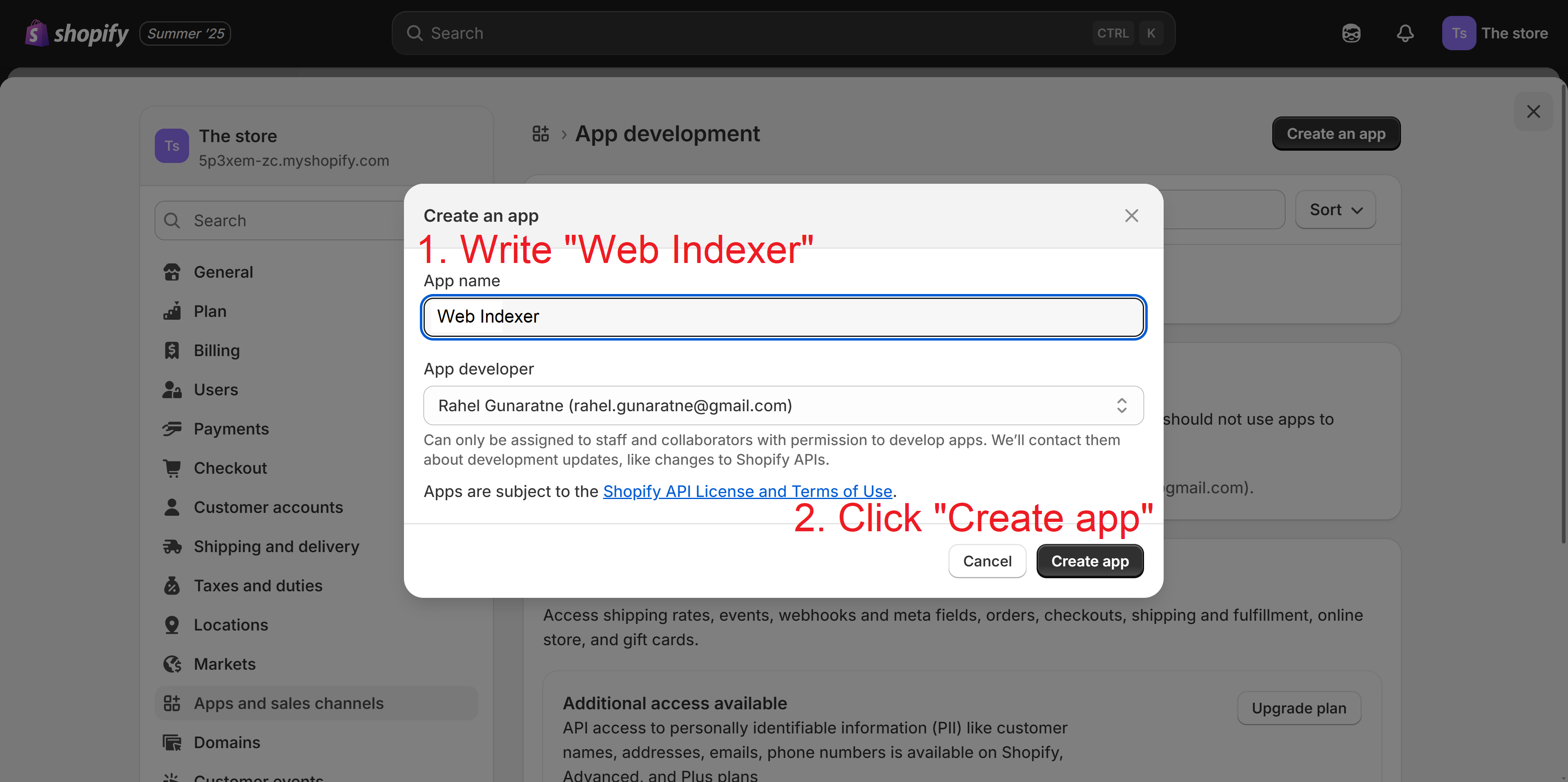 Name your custom app