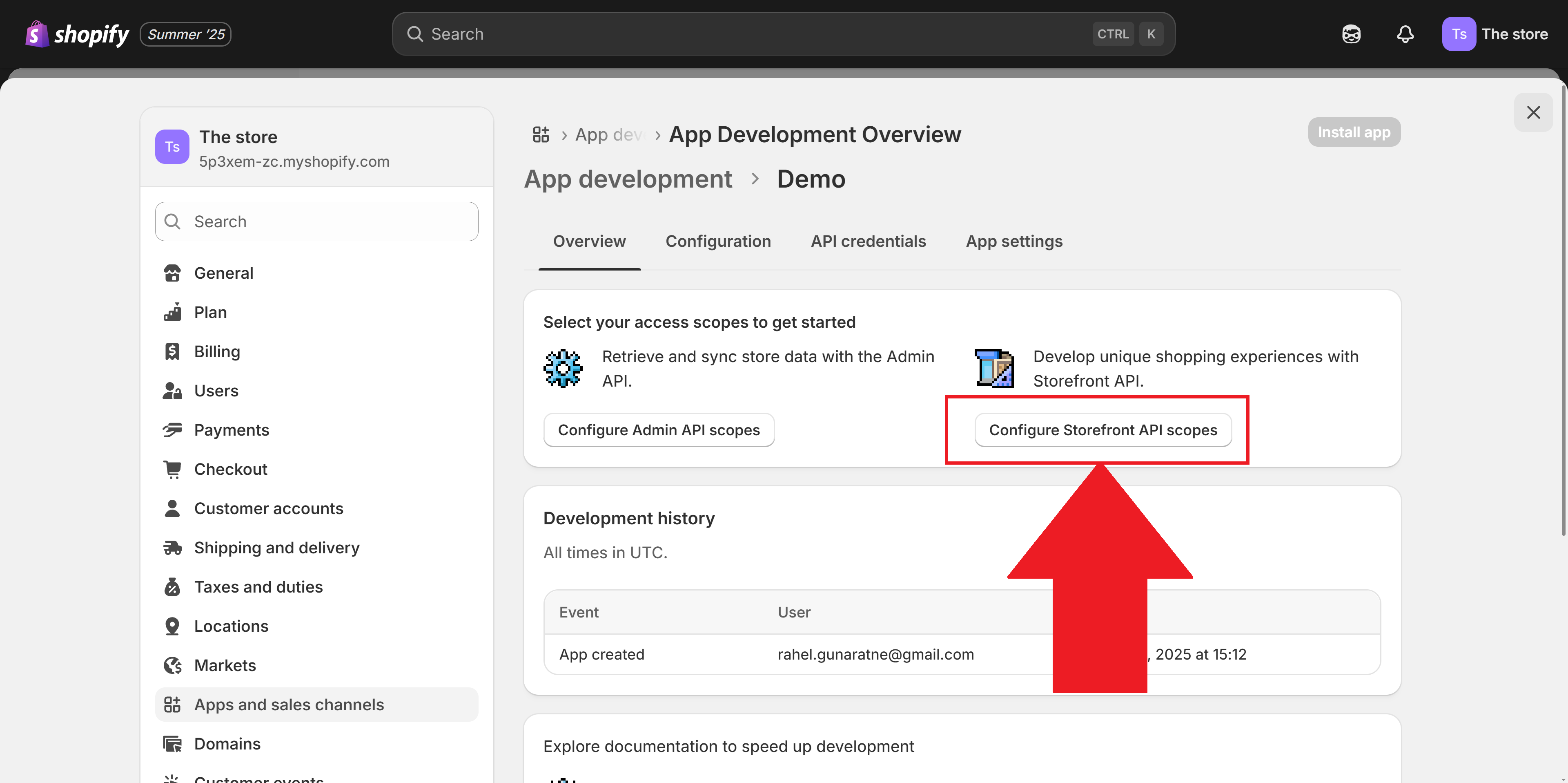 Configure Storefront API scopes