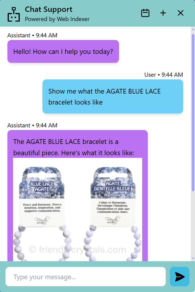 AI chatbot recommending products with direct links